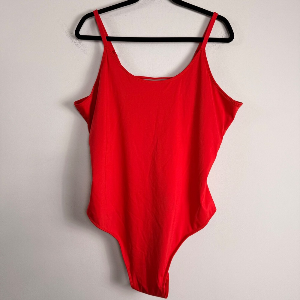 TA3 Plungey Red Lace-Up Back Sculpting One Piece Swimsuit 3X RL Plus Size